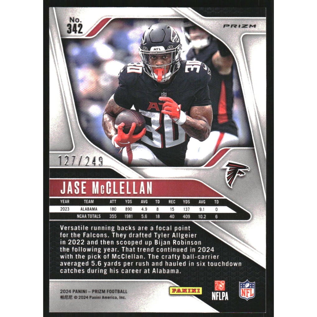 2024 Panini Prizm Prizms Orange #342 Jase McClellan
