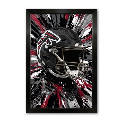 Atlanta Falcons 14" x 20" Framed Football Helmet Hyper Speed Art Print