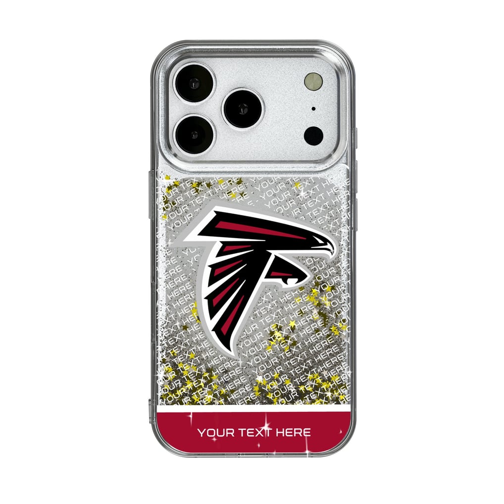 Atlanta Falcons Personalized Endzone Plus Design iPhone Glitter Phone Case