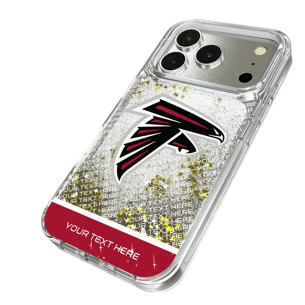 Atlanta Falcons Personalized Endzone Plus Design iPhone Glitter Phone Case