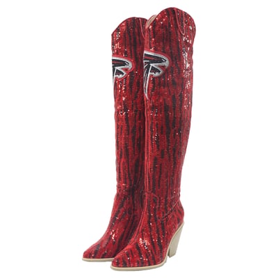  Atlanta Falcons FABGATING by Cuce Over-the-Knee Two-Tone Sequin Boots