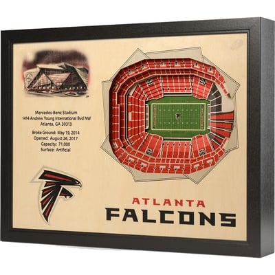 Atlanta Falcons Fanpoint 25.5'' x 19.5'' 25-Layer StadiumView 3D Wall Art