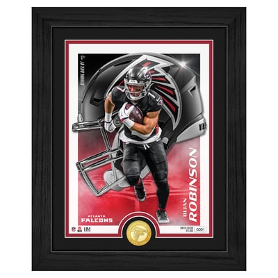 Bijan Robinson Atlanta Falcons Highland Mint Limited Edition 13" x 16" Challenger Bronze Coin Photo Mint