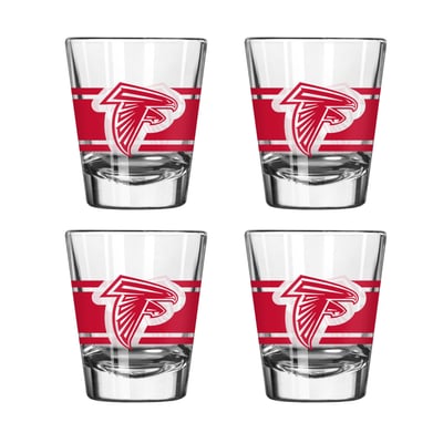 Atlanta Falcons Logo Brands Four-Piece Stripe Shot Glass Set