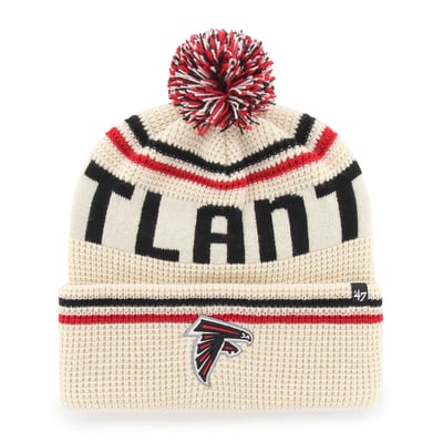  Atlanta Falcons '47 Quattrle Cuffed Knit Hat with Pom - Natural