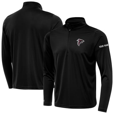 Atlanta Falcons Antigua  Personalized Tribute Quarter-Zip Pullover - Black