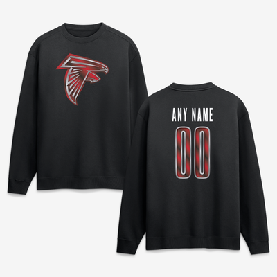 Atlanta Falcons  Metallic Mascot Personalized Name & Number Sweatshirt - Black