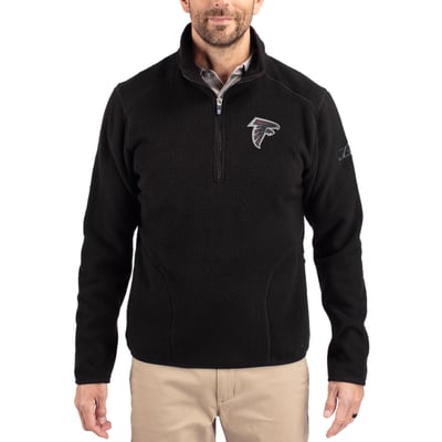 Atlanta Falcons Cutter & Buck Cascade Eco Sherpa Fleece Quarter-Zip Pullover Jacket - Black