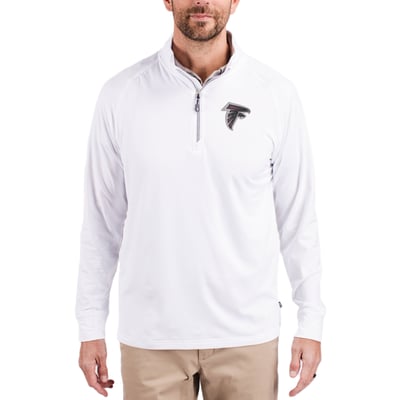Atlanta Falcons Cutter & Buck Adapt Eco Knit Quarter-Zip Pullover Jacket - White