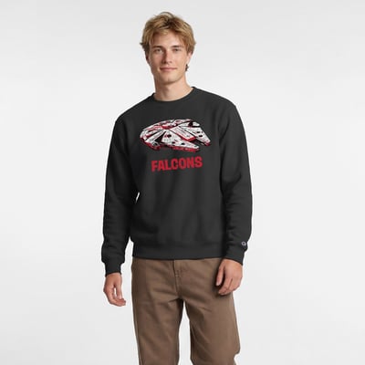Atlanta Falcons Disney x Champion Millennium Falcon Powerblend Sweatshirt - Black