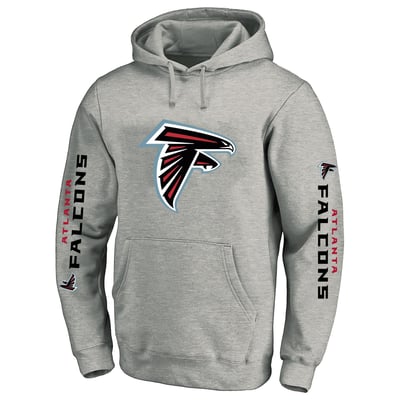 Atlanta Falcons Fanatics Big & Tall 3-Hit Pullover Hoodie - Heather Gray
