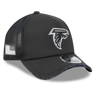 Atlanta Falcons New Era 2026 Salute To Service Apex 9FORTY Adjustable Trucker Hat - Black