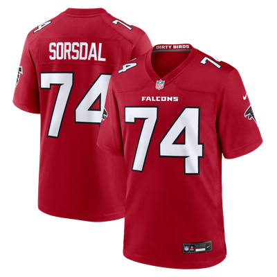 Colby Sorsdal Atlanta Falcons Nike Team Game Jersey - Red