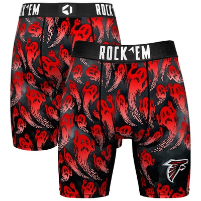 Atlanta Falcons Rock Em Socks Halloween Ghost Fade Boxer Briefs - Black