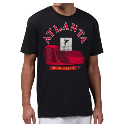  Atlanta Falcons Starter 2026 NFL Madrid Game Stadium Graphic T-Shirt - Black