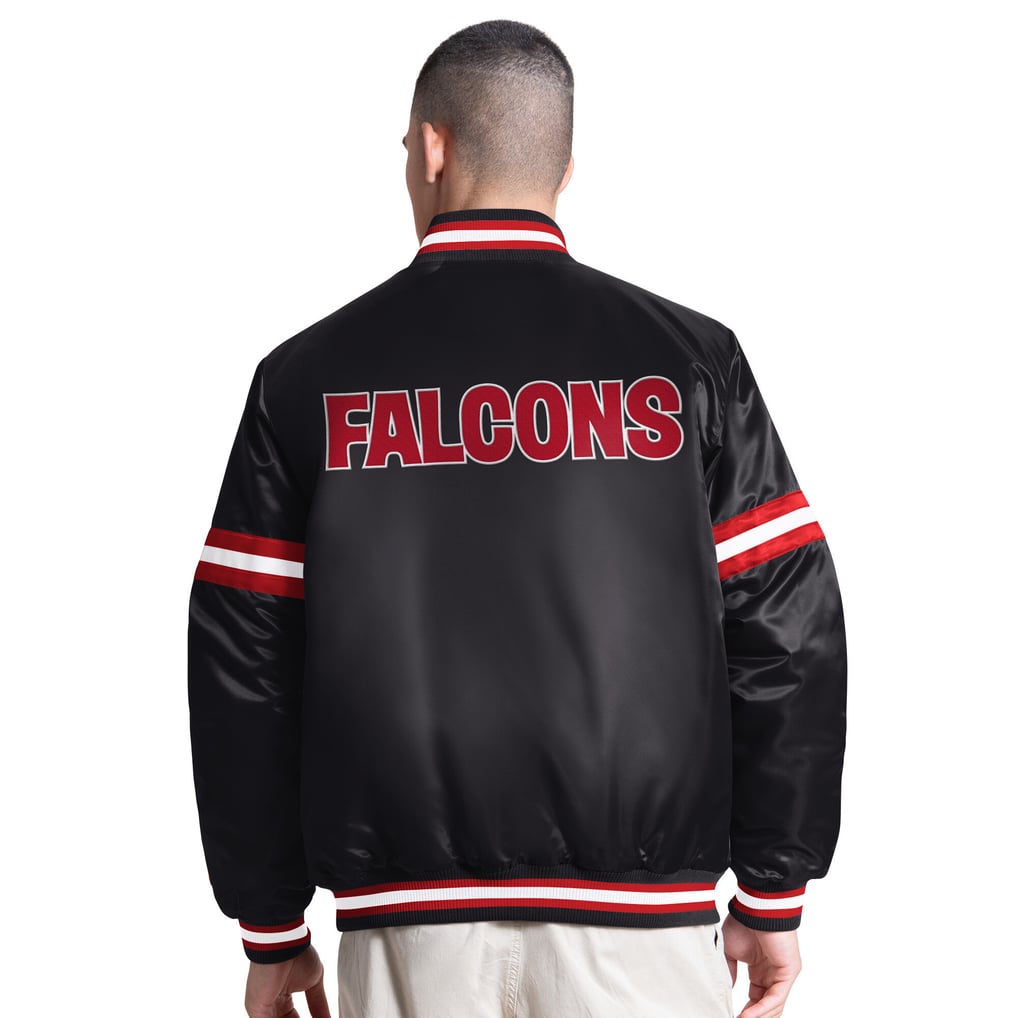 Men's Starter Black Atlanta Falcons Courtside Varsity Retro Logo Full ...