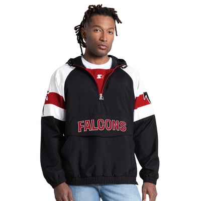 Atlanta Falcons Starter Street Cut Retro Logo Half-Zip Jacket - Black