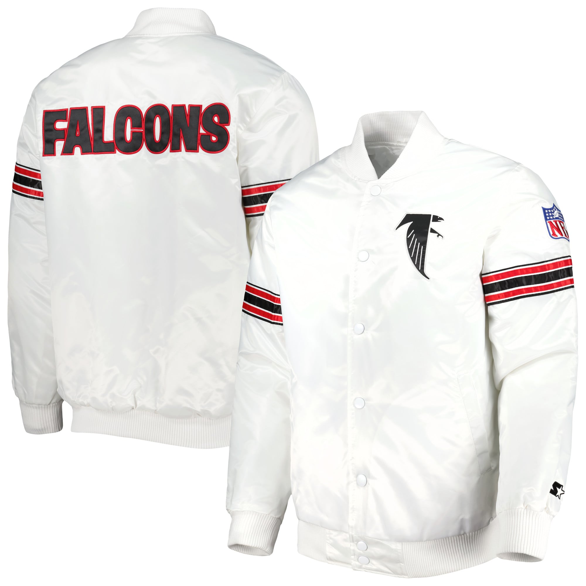 Men's Starter White Atlanta Falcons The Power Forward Full-Snap Jacket