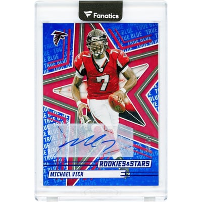 Michael Vick Atlanta Falcons Autographed 2025 Panini Rookies & Stars True Blue #91 #64/99 Card 