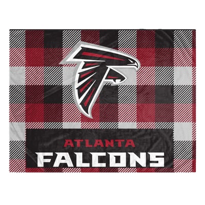 Atlanta Falcons Pegasus Fan-mily Bold Plaid Oversized 60" x 90" Ultra Cozy Blanket
