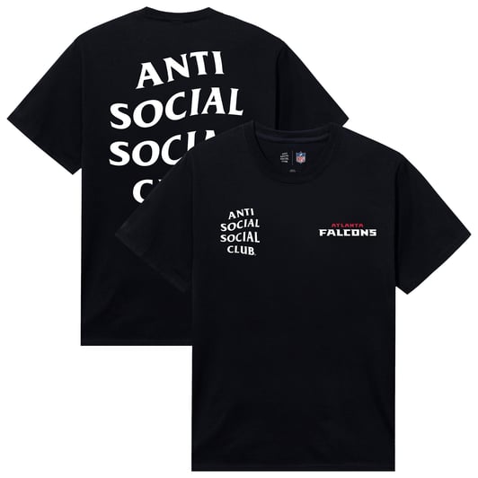 Atlanta Falcons AntiSocialSocialClub x NFL Unisex Snap T-Shirt - Black