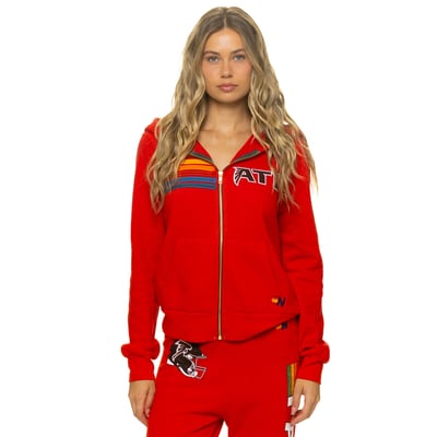 Atlanta Falcons Aviator Nation Unisex Tri-Blend Full-Zip Hoodie - Red