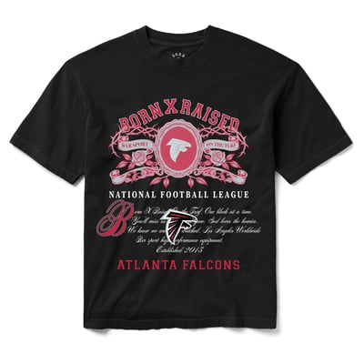 Atlanta Falcons Born x Raised Unisex Crest T-Shirt - Black