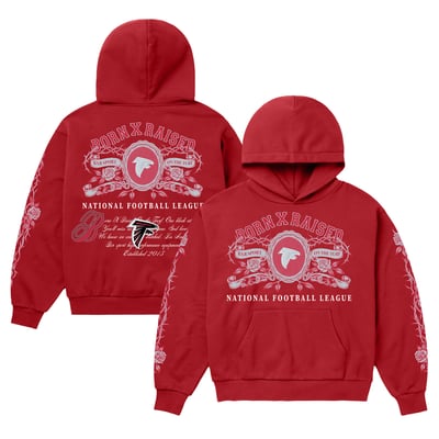 Atlanta Falcons Born x Raised Unisex Crest Hoodie - Red