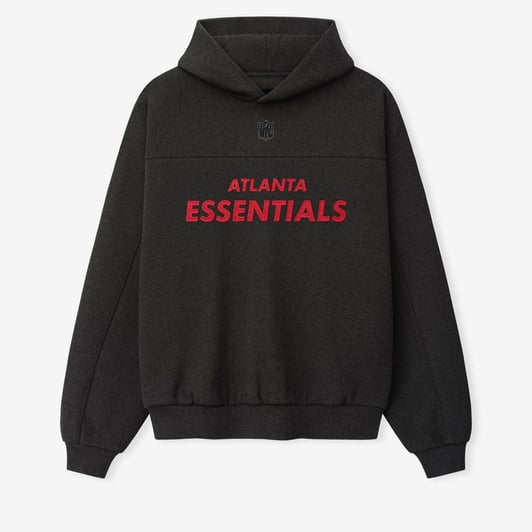 Atlanta Falcons Fear of God x NFL Unisex 90s Relaxed Hoodie - Dark Heather Gray