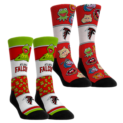  Atlanta Falcons Rock Em Unisex Muppets 2-Pack Crew Socks Set - Black