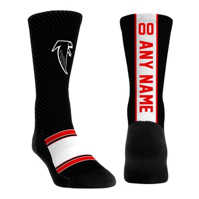  Atlanta Falcons Rock Em Unisex Throwback Jersey Custom Crew Socks - Black