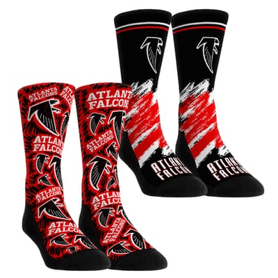  Atlanta Falcons Rock Em Unisex Throwback Two-Pack Crew Socks Set - Black