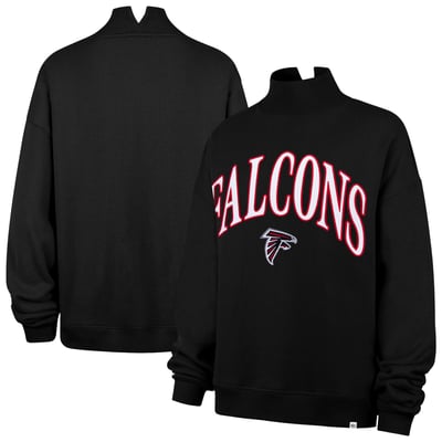 Atlanta Falcons '47 Women's Oversized Vantage Mock Neck Sweatshirt - Black