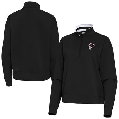 Atlanta Falcons Antigua Women's Goddess Quarter-Zip Pullover - Black
