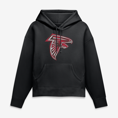 Atlanta Falcons Women's Metallic Mascot Hoodie - Black