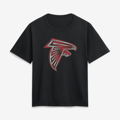 Atlanta Falcons Women's Metallic Mascot T-Shirt - Black