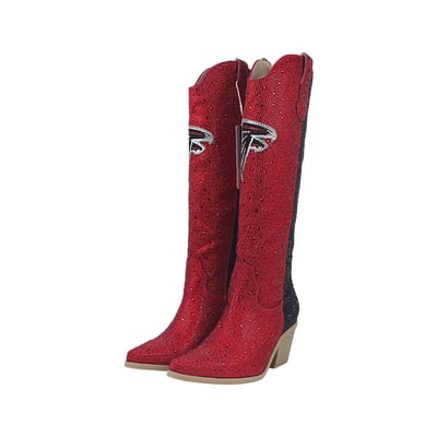  Atlanta Falcons FABGATING by Cuce Women's Two-Tone Crystal Cowboy Boot - Red