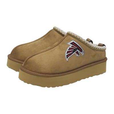  Atlanta Falcons FABGATING by Cuce Women's Chestnut Slip On Boots with Crystal Logo - Tan