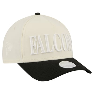 Atlanta Falcons New Era Women's Tonal A-Frame 9FORTY Adjustable Hat - Cream/Black