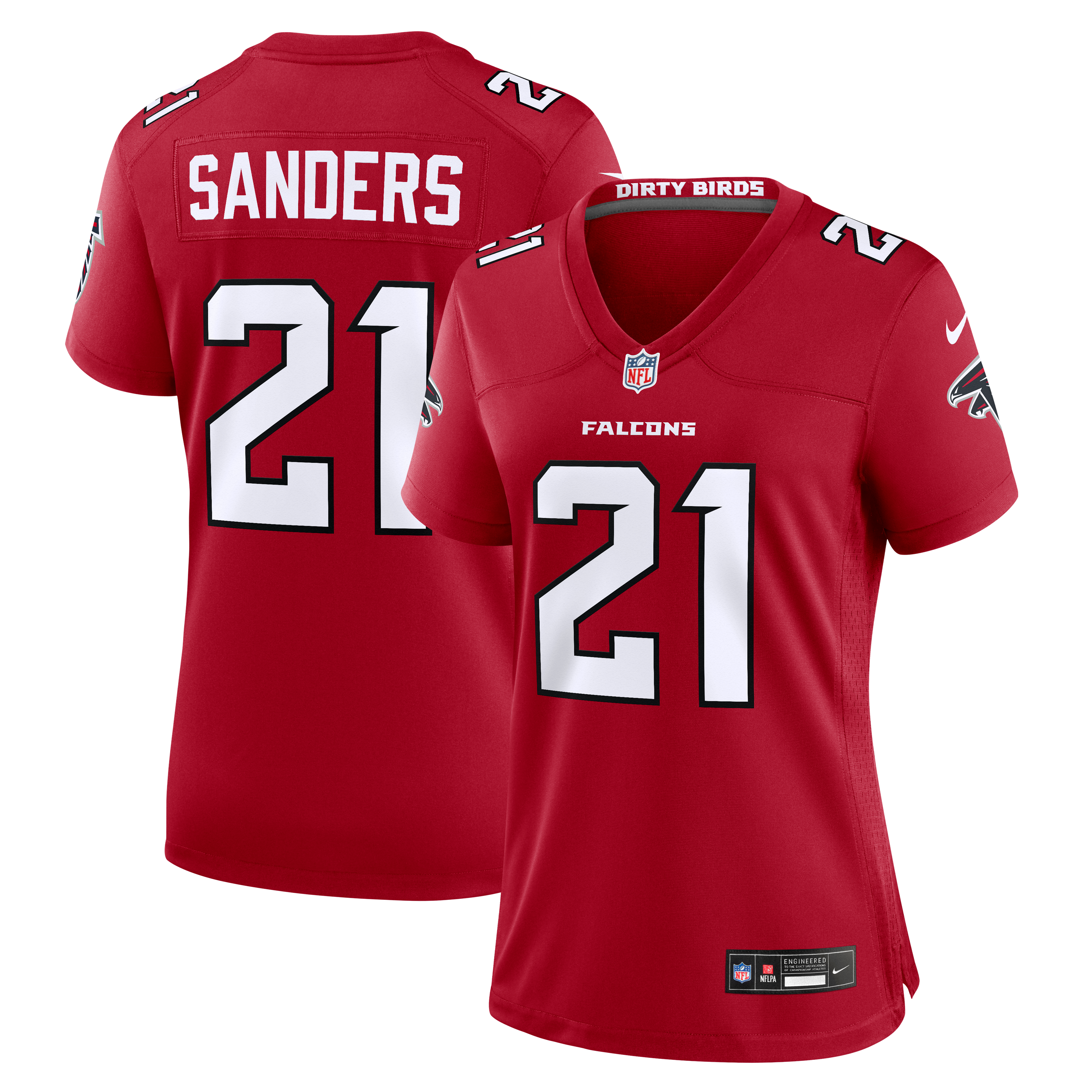 Deion Sanders Atlanta Falcons Women's Retired Player Game Jersey Red