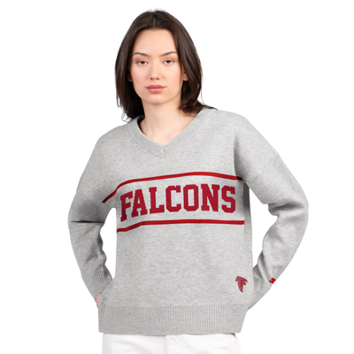 Atlanta Falcons Starter Women's Best Shot V-Neck Sweater - Gray