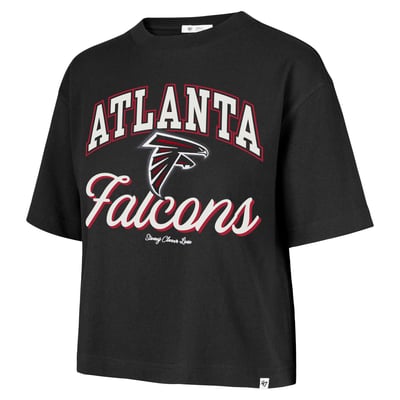 Atlanta Falcons Stoney Clover Lane x '47 Women's Script City Boxy Cropped T-Shirt - Black