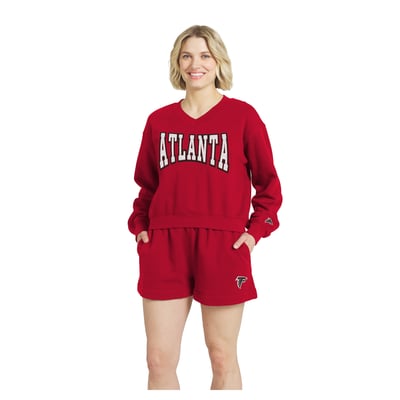 Atlanta Falcons WEAR by Erin Andrews Fleece V-Neck Lounge Set - Red
