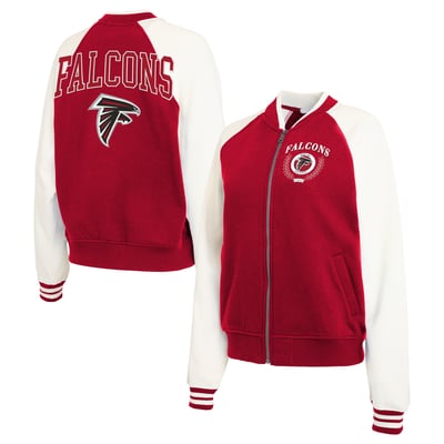  Atlanta Falcons WEAR by Erin Andrews Women's Full-Zip Fleece Varsity Jacket - Red