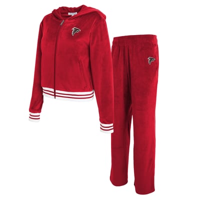  Atlanta Falcons WEAR by Erin Andrews Women's Velour Track Suit - Red