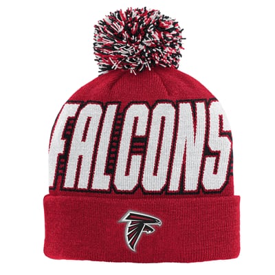 Atlanta Falcons Outerstuff Youth Cuffed Knit Hat with Pom - Red