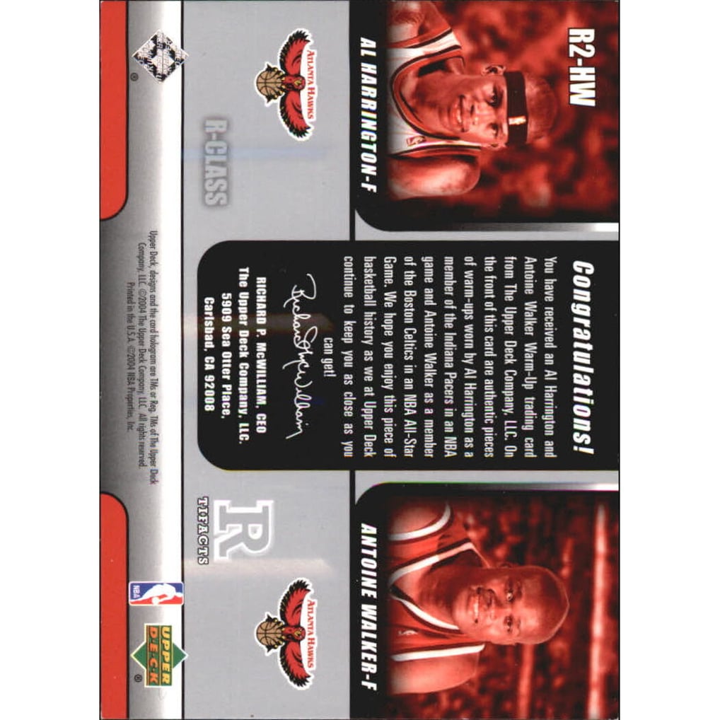 2004-05 Upper Deck R-Class R-Tifacts Dual #HW Al Harrington/Antoine Walker