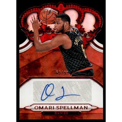 2018-19 Crown Royale Crown Autographs Rookies Red #38 Omari Spellman
