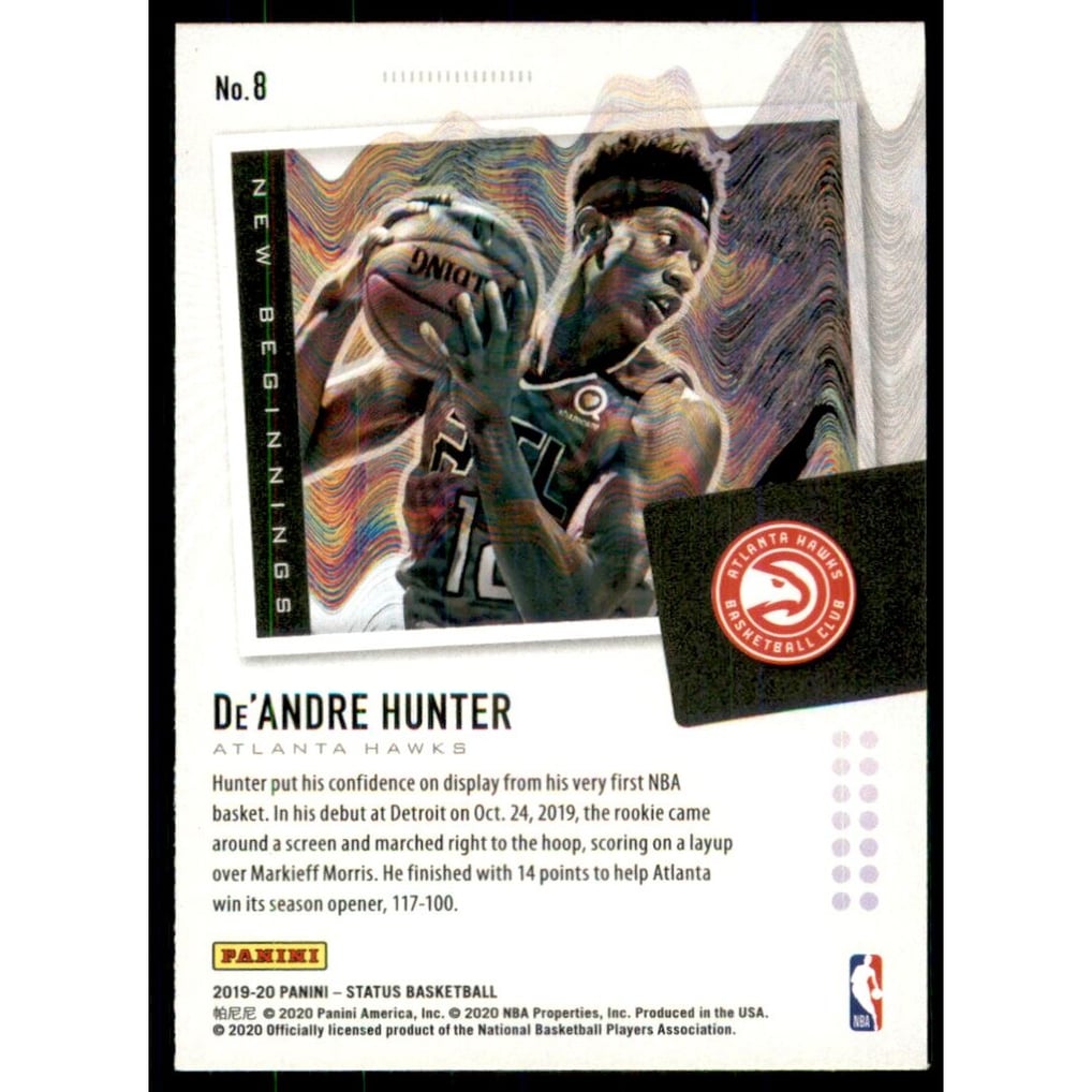 2019-20 Panini Status New Beginnings Red #8 De'Andre Hunter