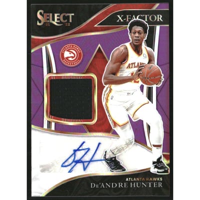 2021-22 Select X-Factor Memorabilia Signatures Prizms Purple #24 De'Andre Hunter/49